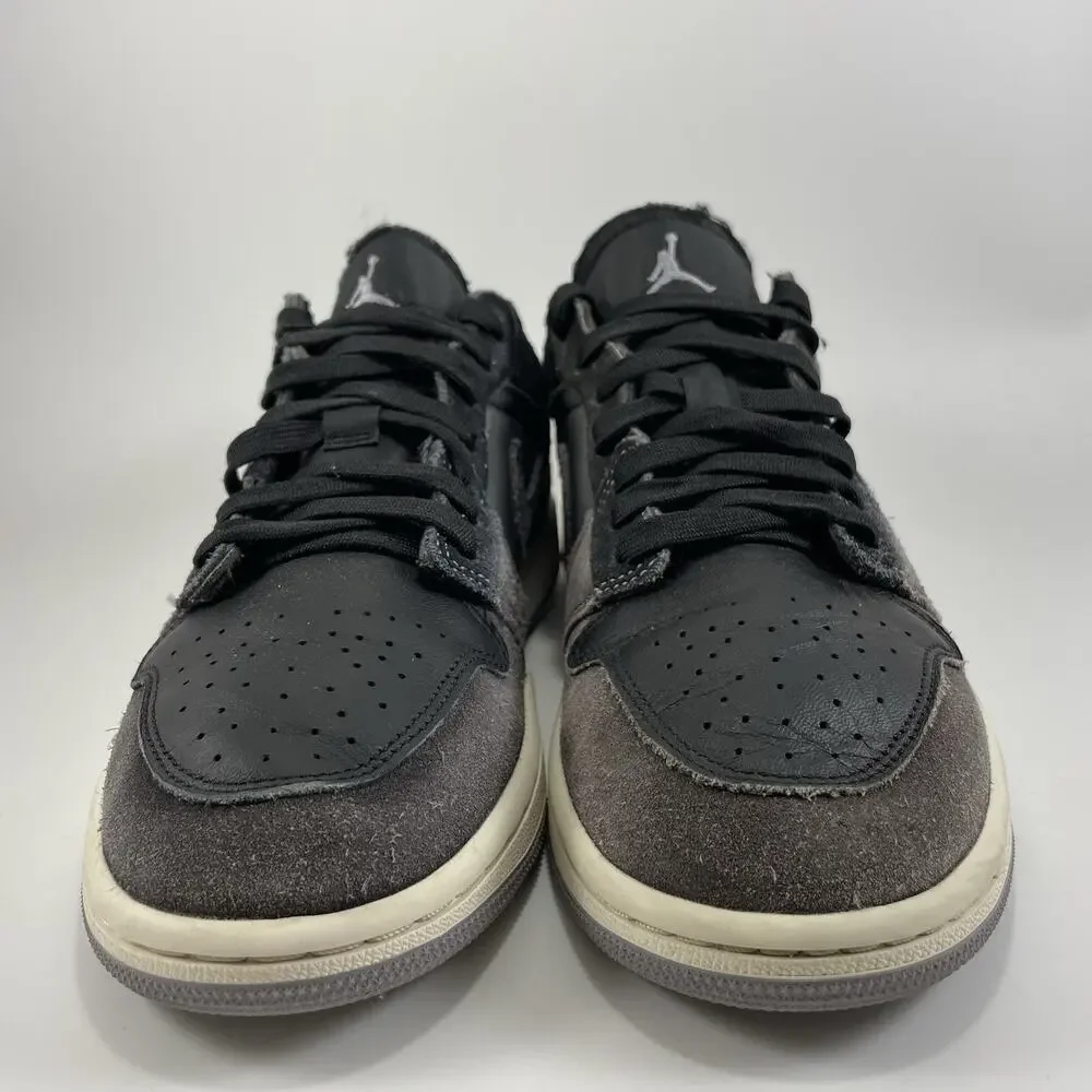 Jordan 1 Low Craft Inside Out Black Suede Mens Size 7 Casual Classic Lace Up